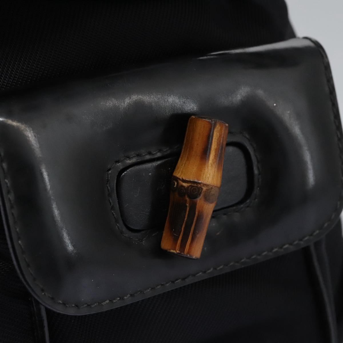 GUCCI Bamboo Backpack Nylon Black 003 1998 0030 Auth nb097