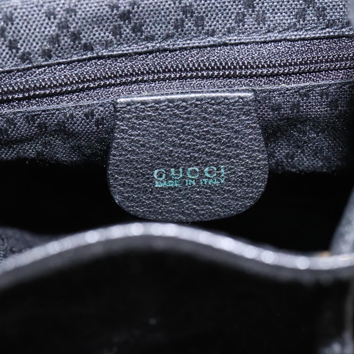 GUCCI Bamboo Backpack Suede Leather Black Gold 003 2058 0030 Auth nb098