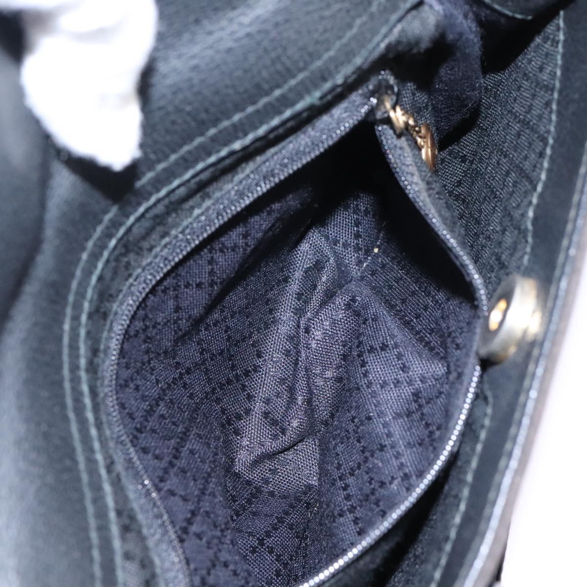 GUCCI Bamboo Hand Bag Suede Leather Black Gold 000 122 0316 Auth nb100