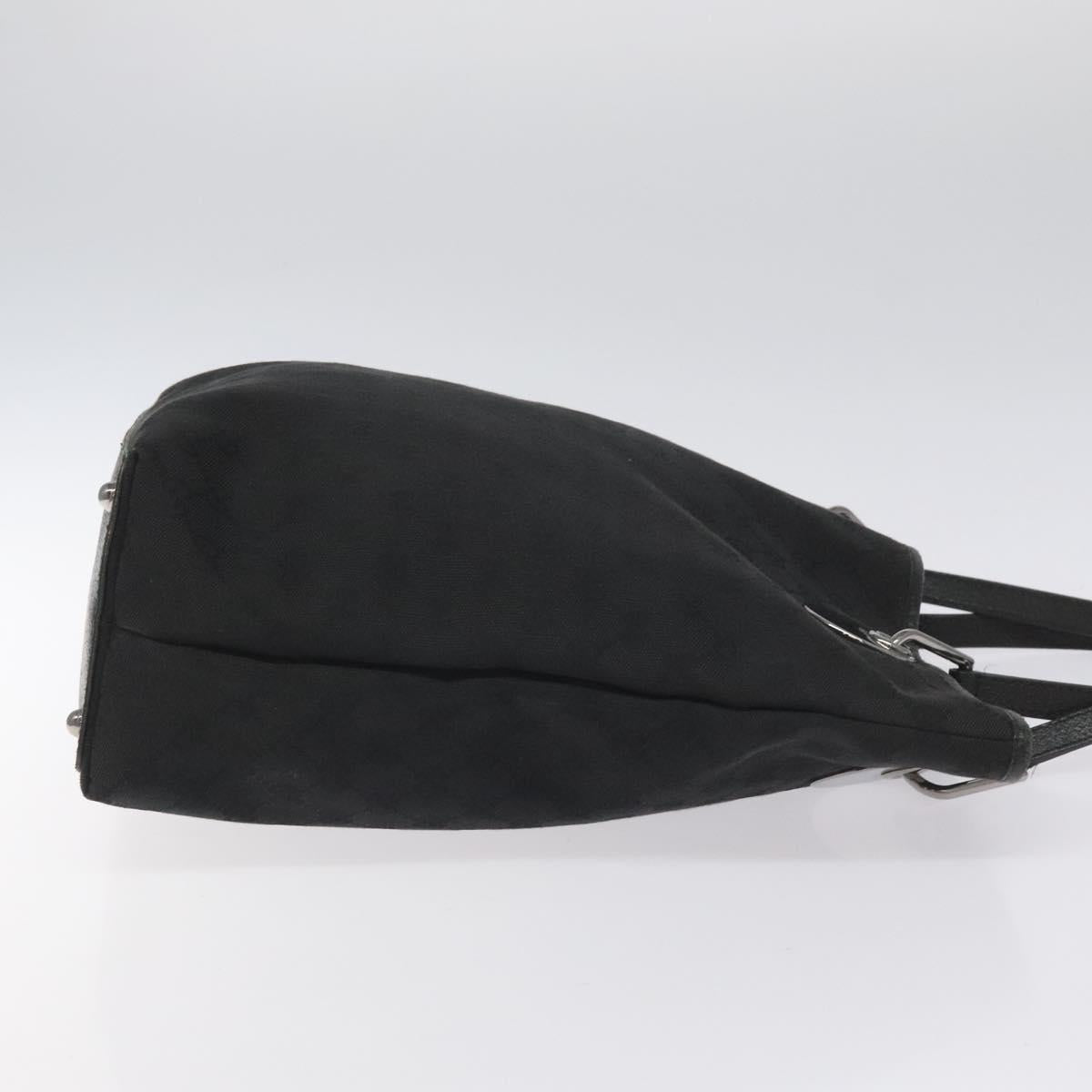 GUCCI GG Canvas Tote Bag Black Silver 120836 Auth nb105