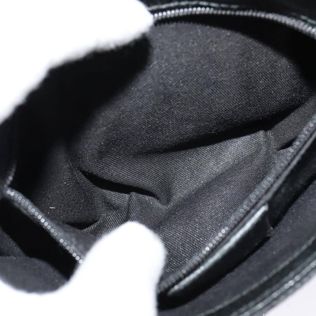 GUCCI GG Canvas Waist bag Black Silver 131236 Auth nb108