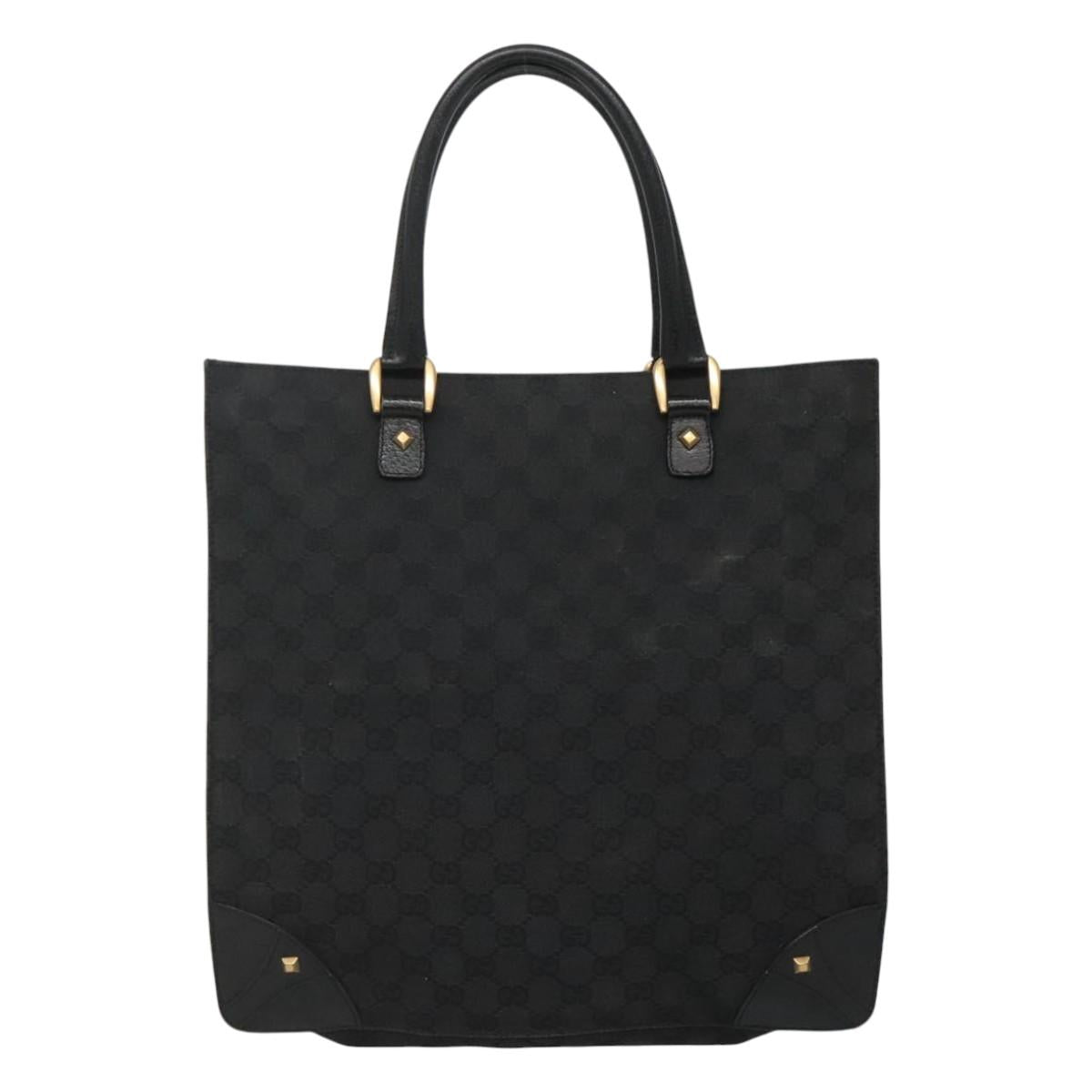 GUCCI GG Canvas Tote Bag Black 120898 Auth nb109