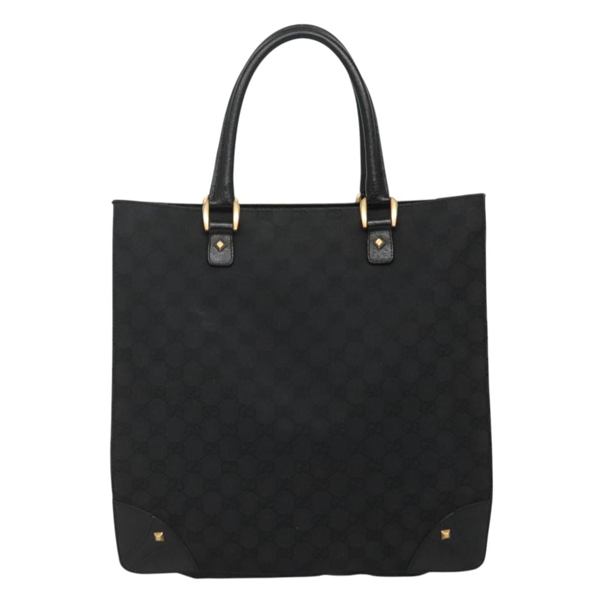 GUCCI GG Canvas Tote Bag Black 120898 Auth nb109