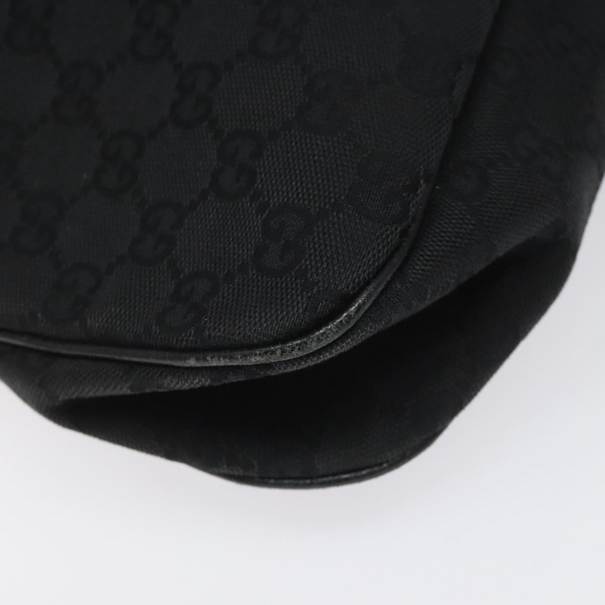 GUCCI GG Canvas Shoulder Bag Silver Black 121023 Auth nb110