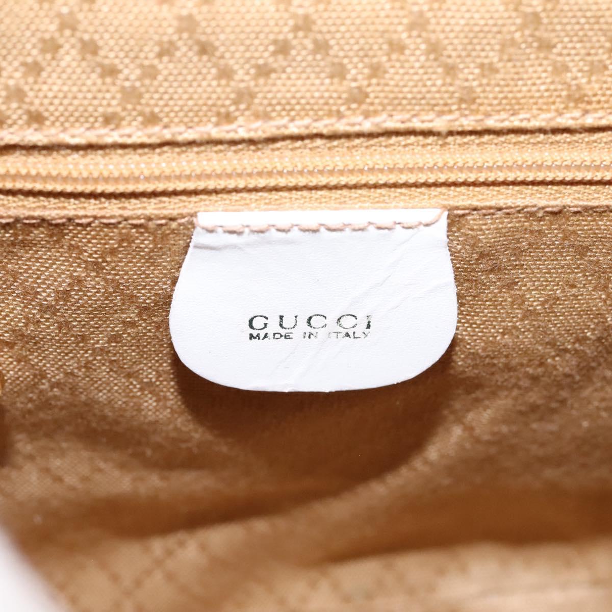 GUCCI Bamboo Backpack Patent leather Beige Gold 003 2058 0030 Auth nb115