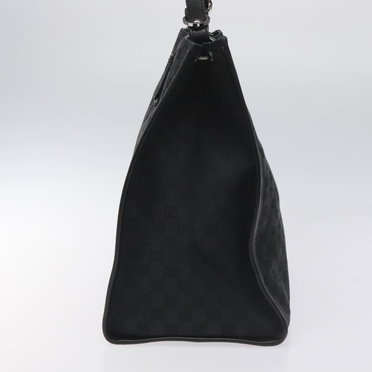 GUCCI GG Canvas Tote Bag Black Silver 109101 Auth nb119