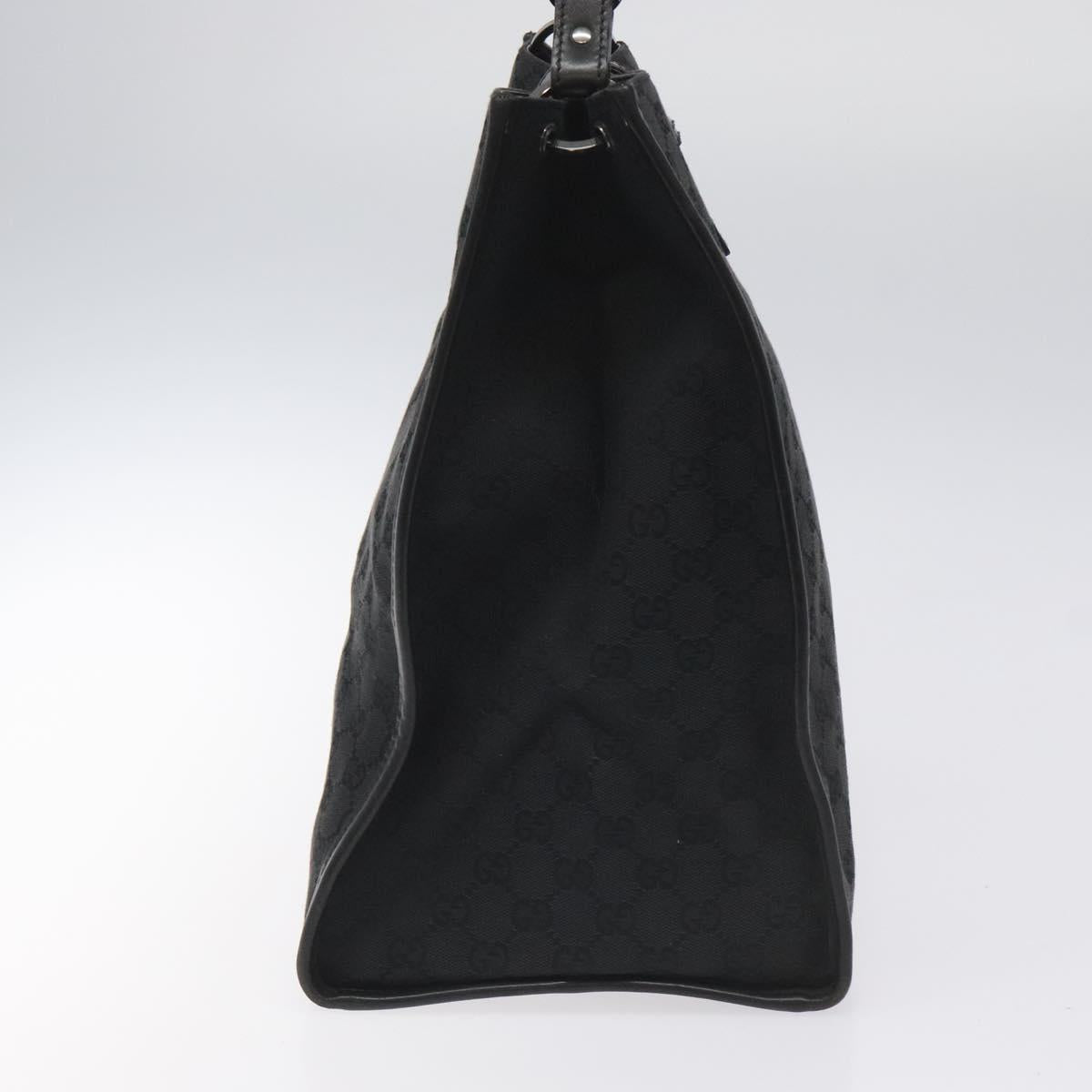 GUCCI GG Canvas Tote Bag Black Silver 109101 Auth nb119