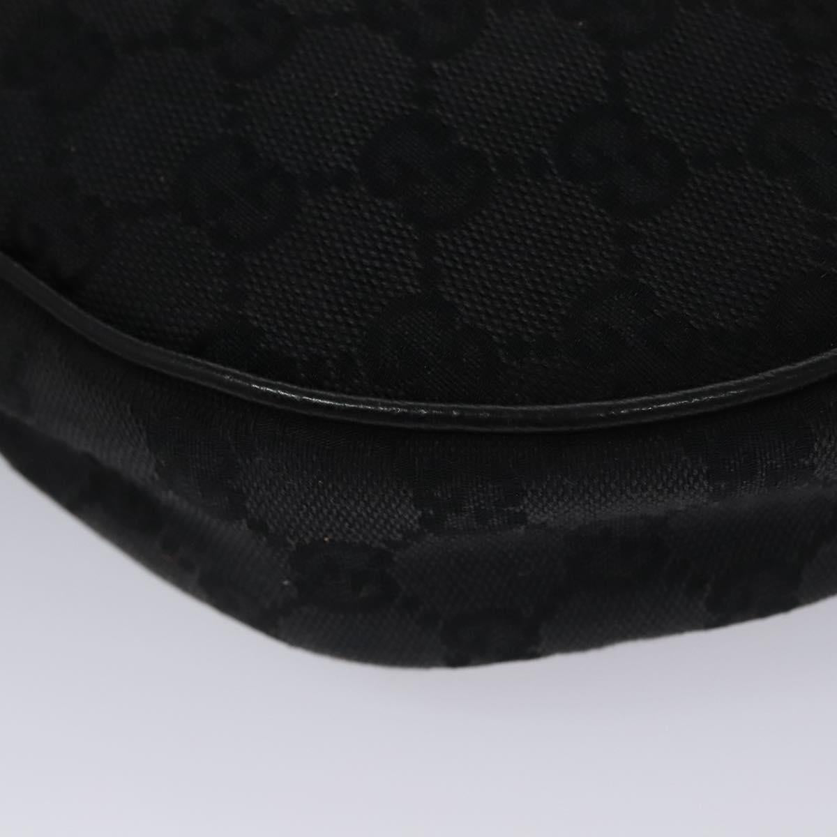 GUCCI GG Canvas Shoulder Bag Black Silver 122790 Auth nb120