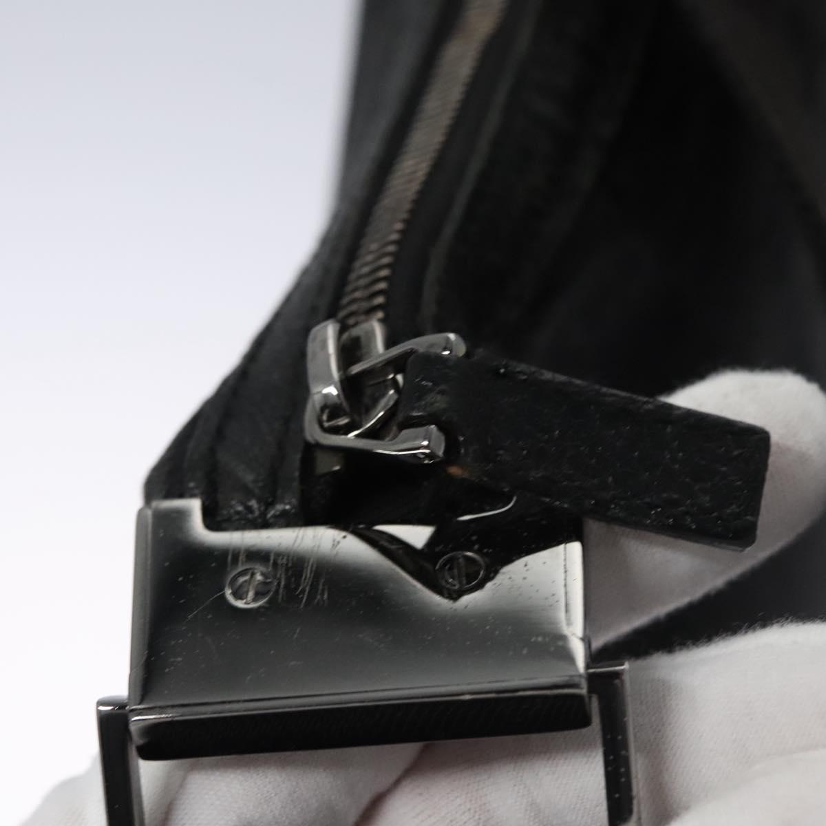 GUCCI GG Canvas Shoulder Bag Black Silver 122790 Auth nb120