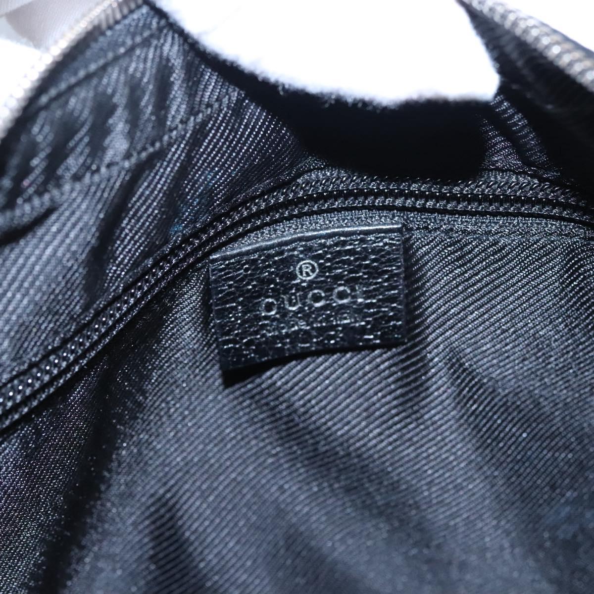 GUCCI GG Canvas Shoulder Bag Black Silver 122790 Auth nb120