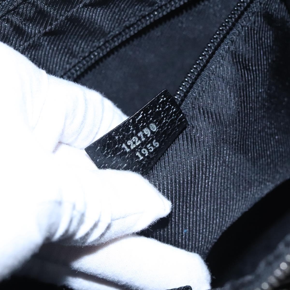 GUCCI GG Canvas Shoulder Bag Black Silver 122790 Auth nb120