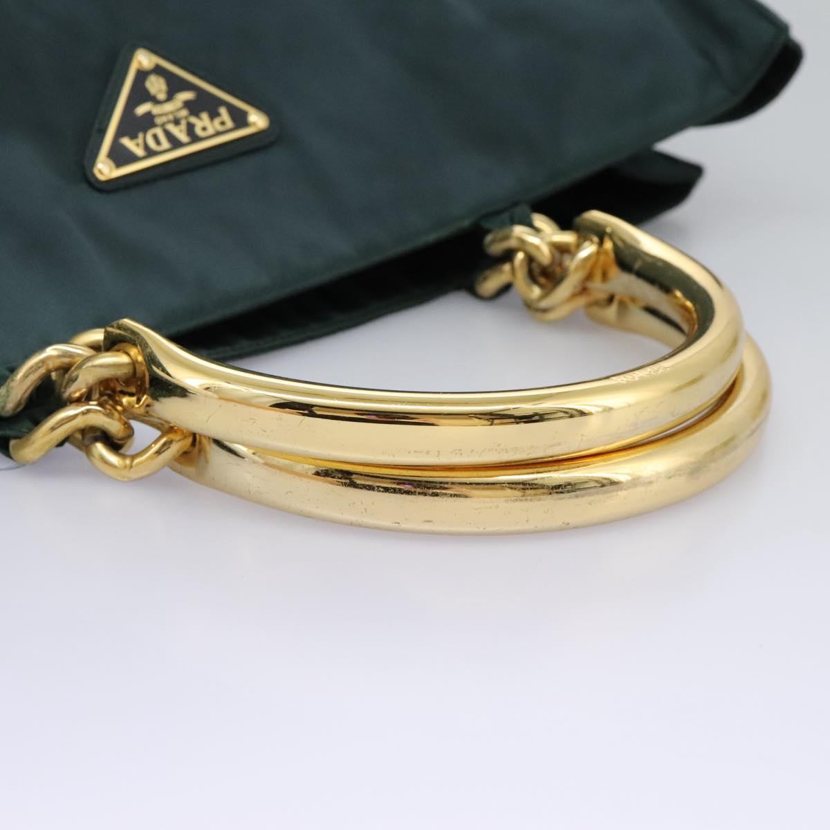 PRADA Hand Bag Nylon Khaki Auth nb125