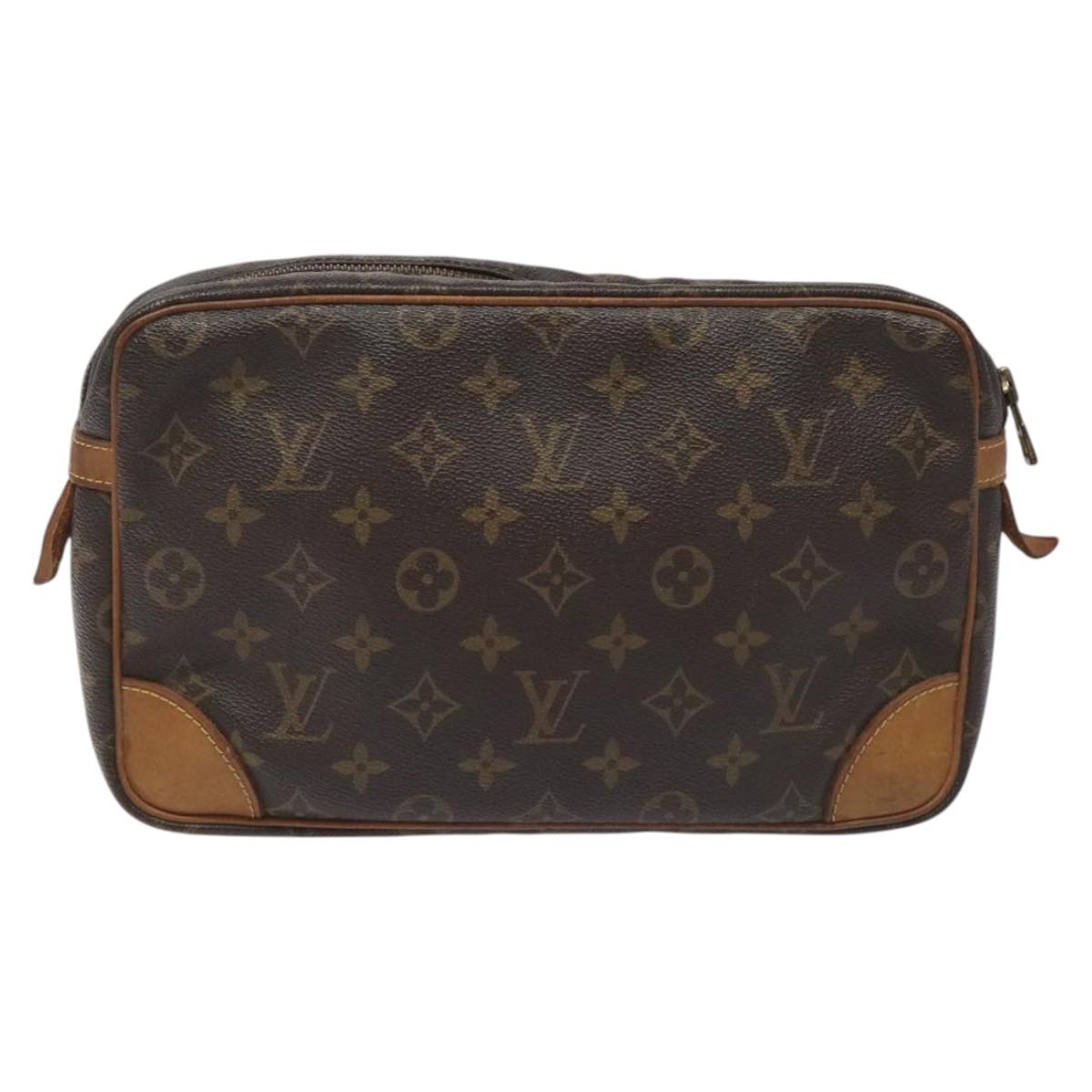 LOUIS VUITTON Monogram Compiegne 28 Clutch Bag M51845 LV Auth nb148