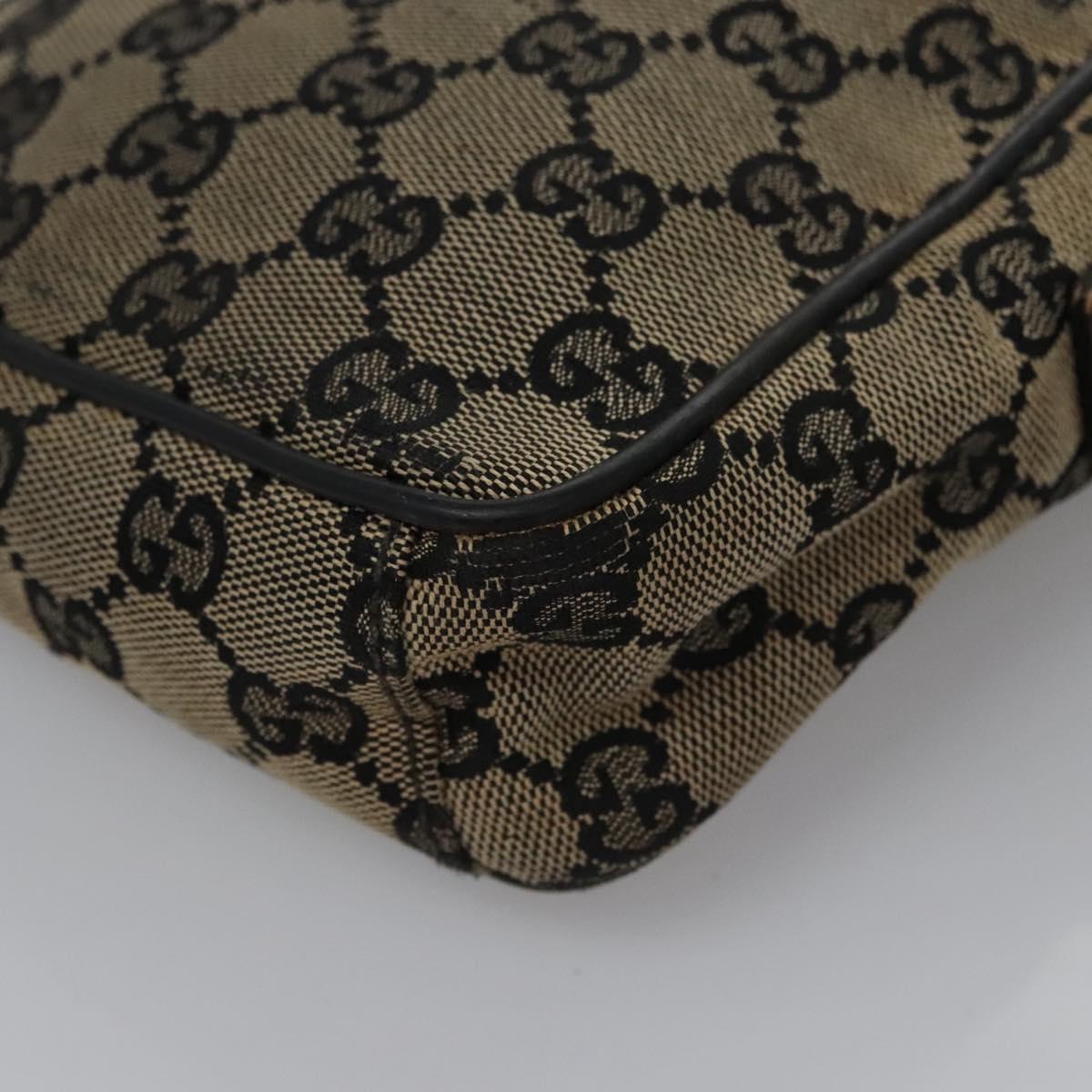 GUCCI GG Canvas Shoulder Bag Beige Black 018 1619 Auth nb171