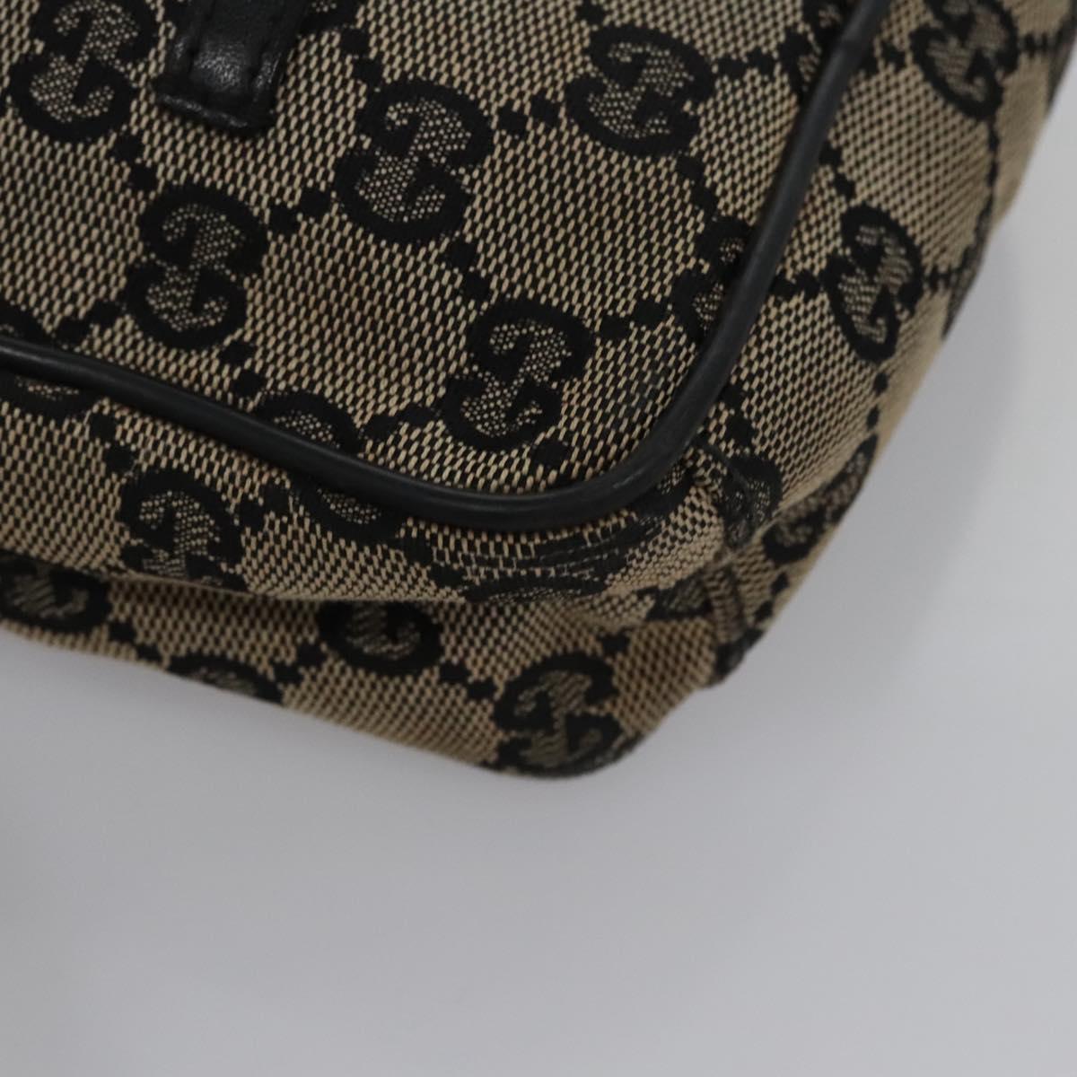 GUCCI GG Canvas Shoulder Bag Beige Black 018 1619 Auth nb171