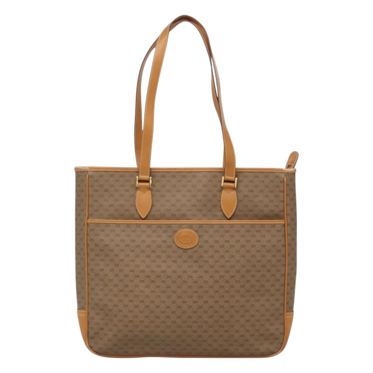 GUCCI Micro GG Supreme Tote Bag PVC Brown 002 39 0149 Auth nb176