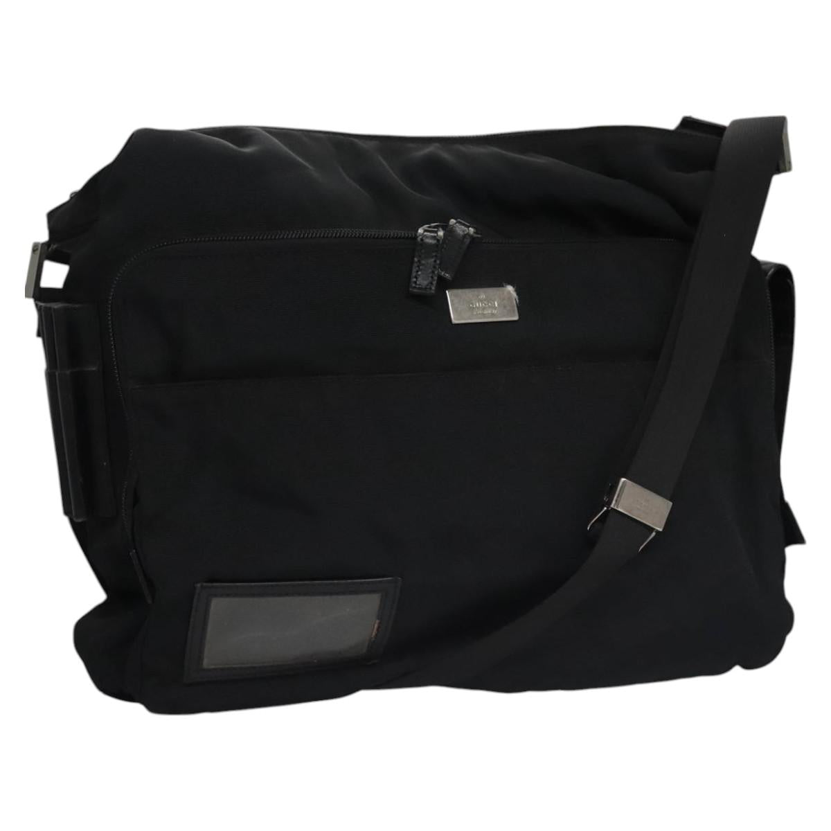GUCCI Shoulder Bag Nylon Black 019 0312 Auth nb196