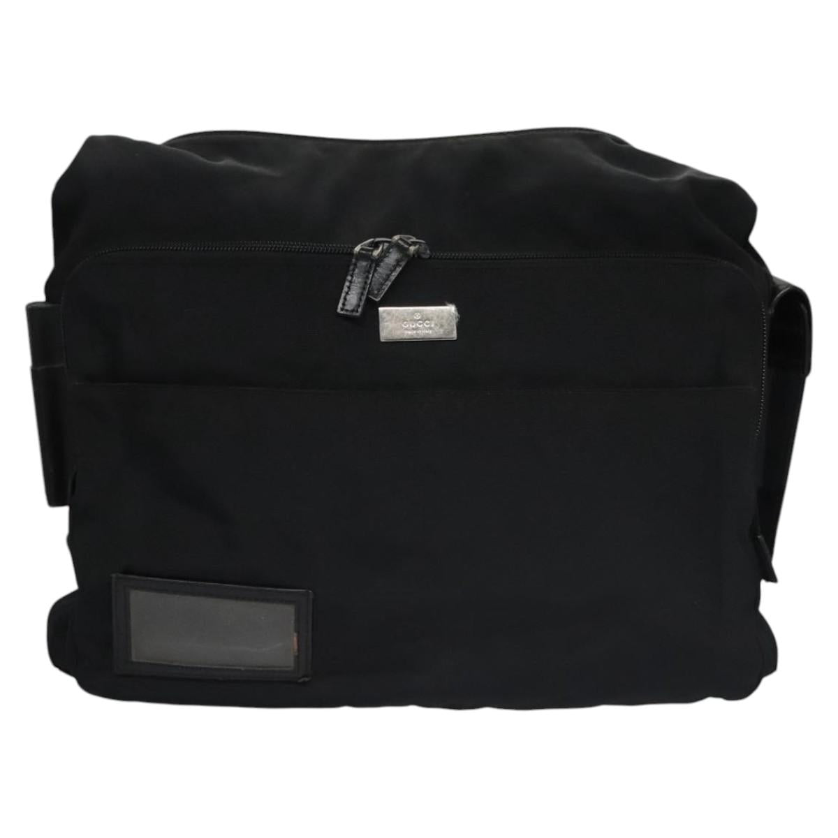 GUCCI Shoulder Bag Nylon Black 019 0312 Auth nb196