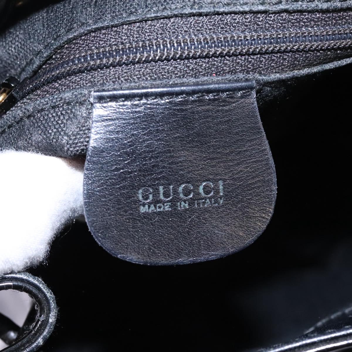 GUCCI Bamboo Backpack Patent leather Black Gold 003 2058 0030 Auth nb200
