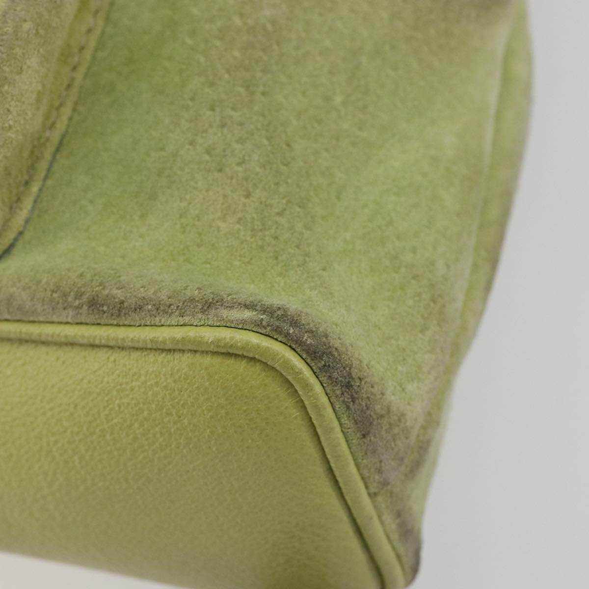 GUCCI Bamboo Backpack Suede Leather Green Gold 003 1956 0030 Auth nb201