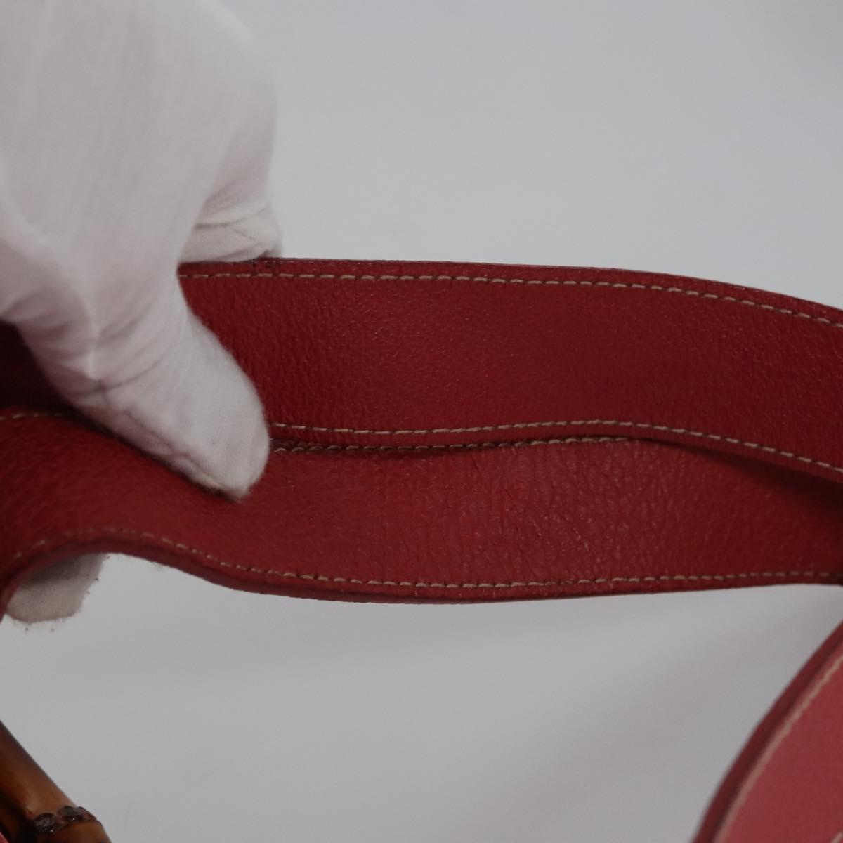 GUCCI Bamboo Backpack Suede Leather Red Gold 003 2058 0016 Auth nb202