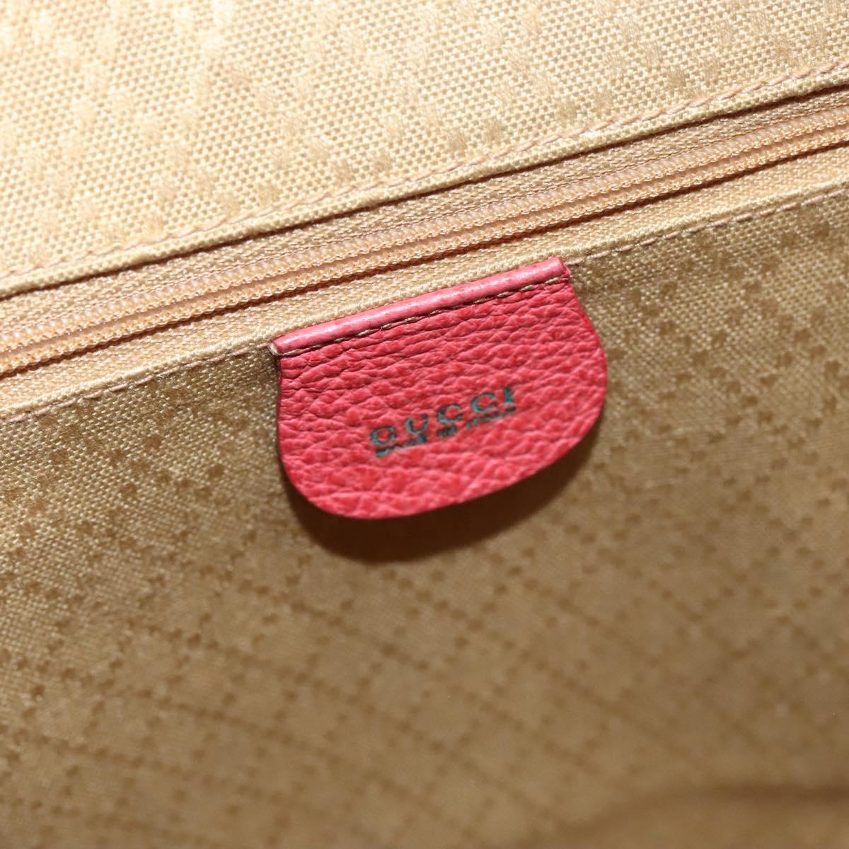 GUCCI Bamboo Backpack Suede Leather Red Gold 003 2058 0016 Auth nb202