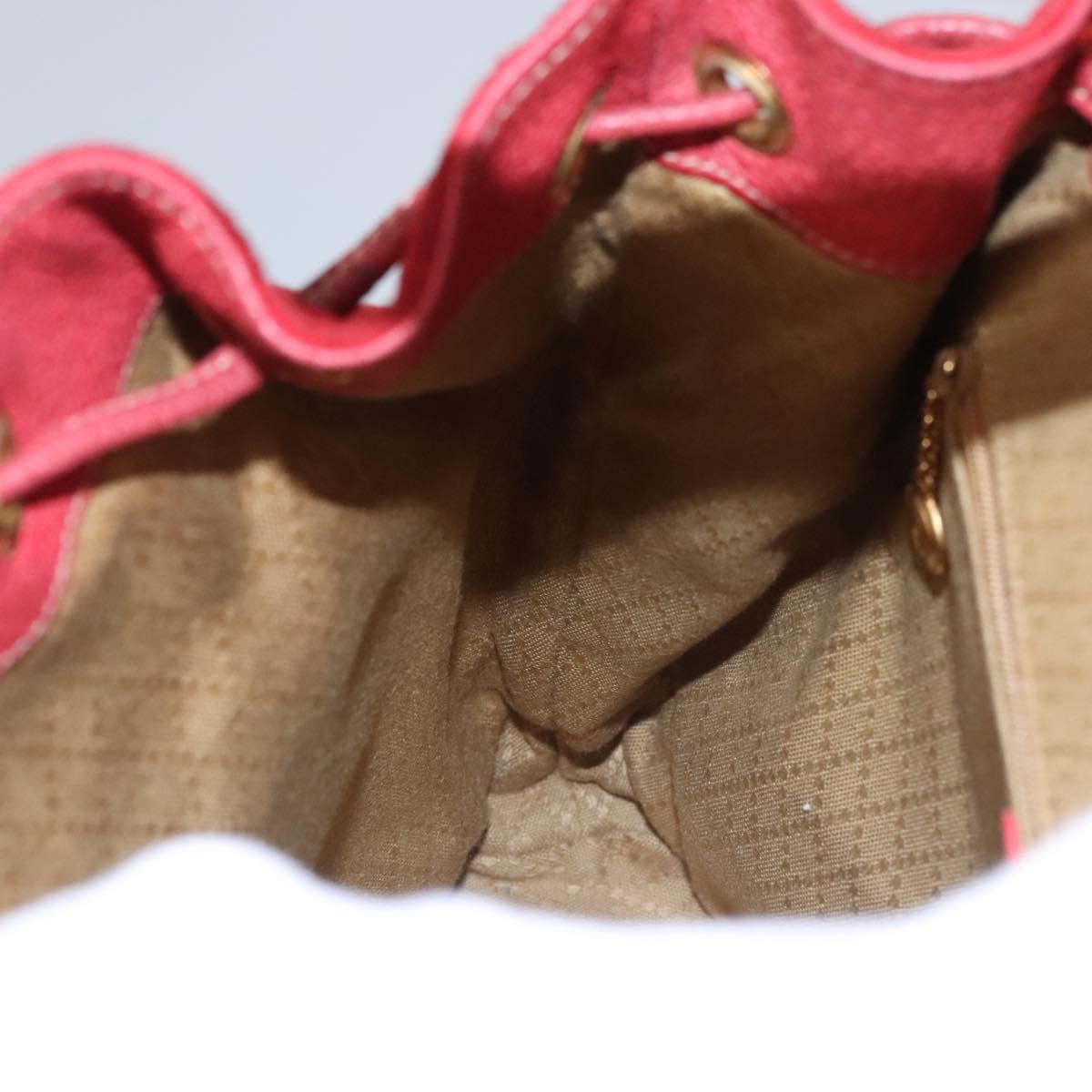 GUCCI Bamboo Backpack Suede Leather Red Gold 003 2058 0016 Auth nb202