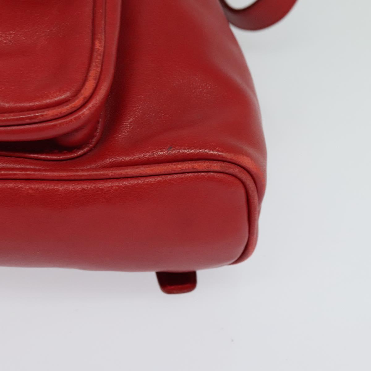 GUCCI Bamboo Backpack Leather Red Gold 003 3444 0030 Auth nb203