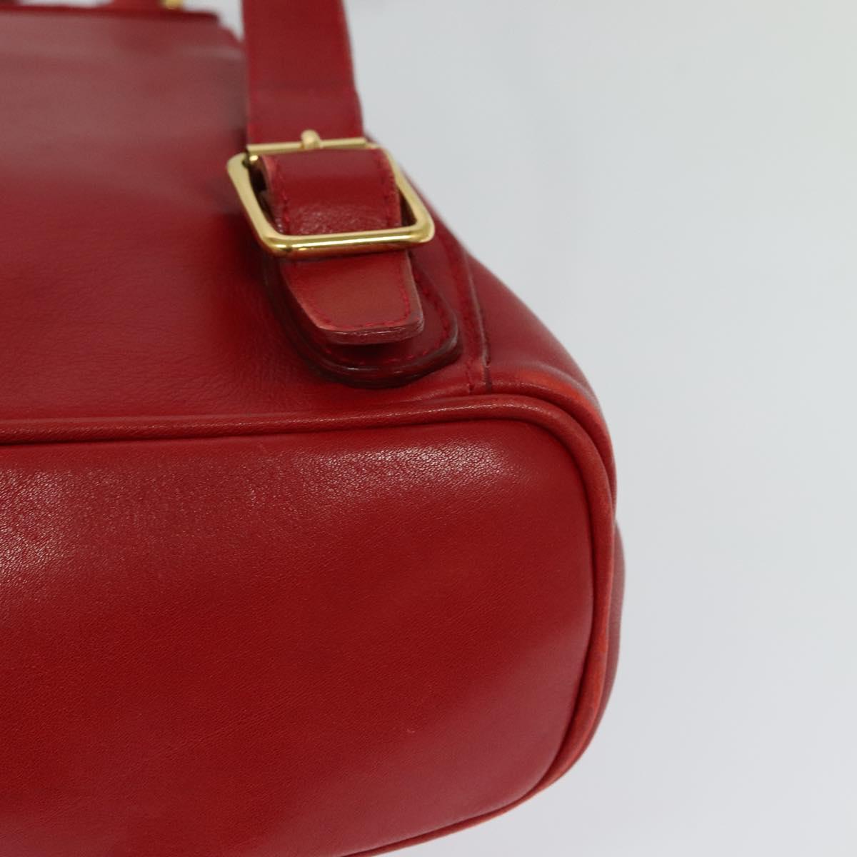 GUCCI Bamboo Backpack Leather Red Gold 003 3444 0030 Auth nb203