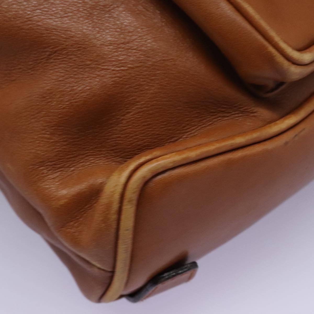 GUCCI Bamboo Backpack Leather Brown Gold 003 1705 0030 Auth nb204
