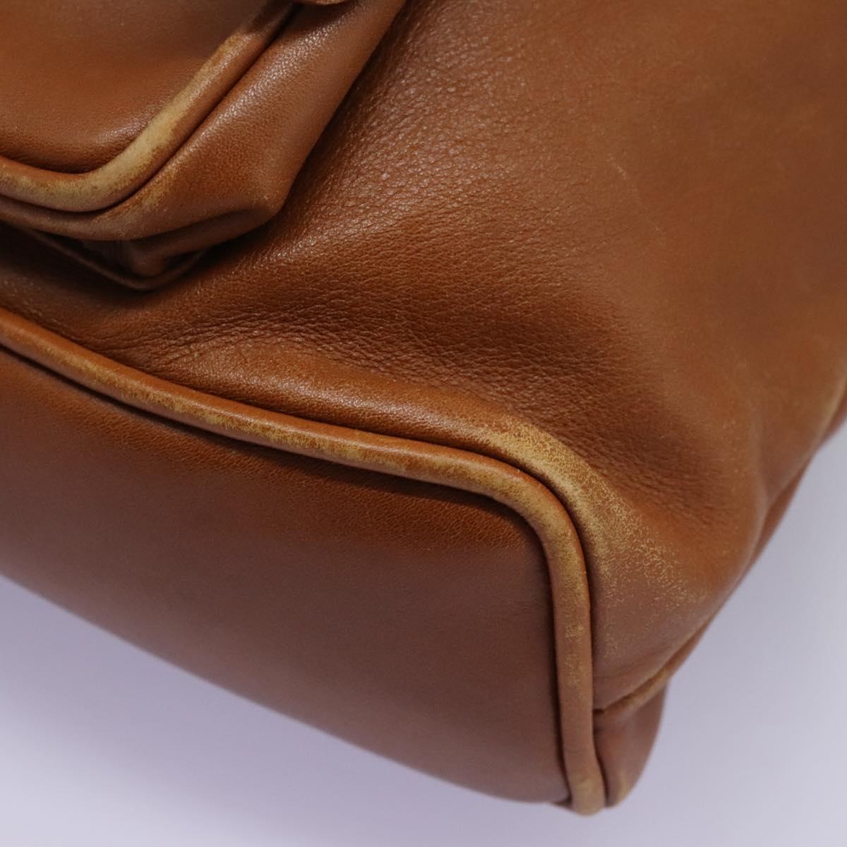 GUCCI Bamboo Backpack Leather Brown Gold 003 1705 0030 Auth nb204
