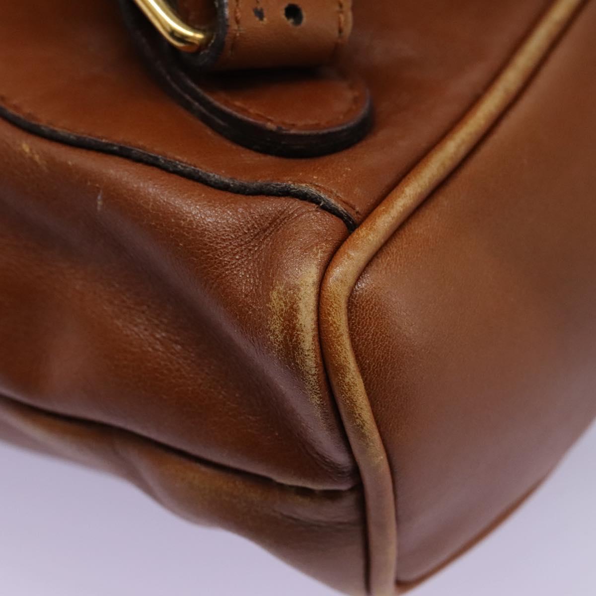 GUCCI Bamboo Backpack Leather Brown Gold 003 1705 0030 Auth nb204