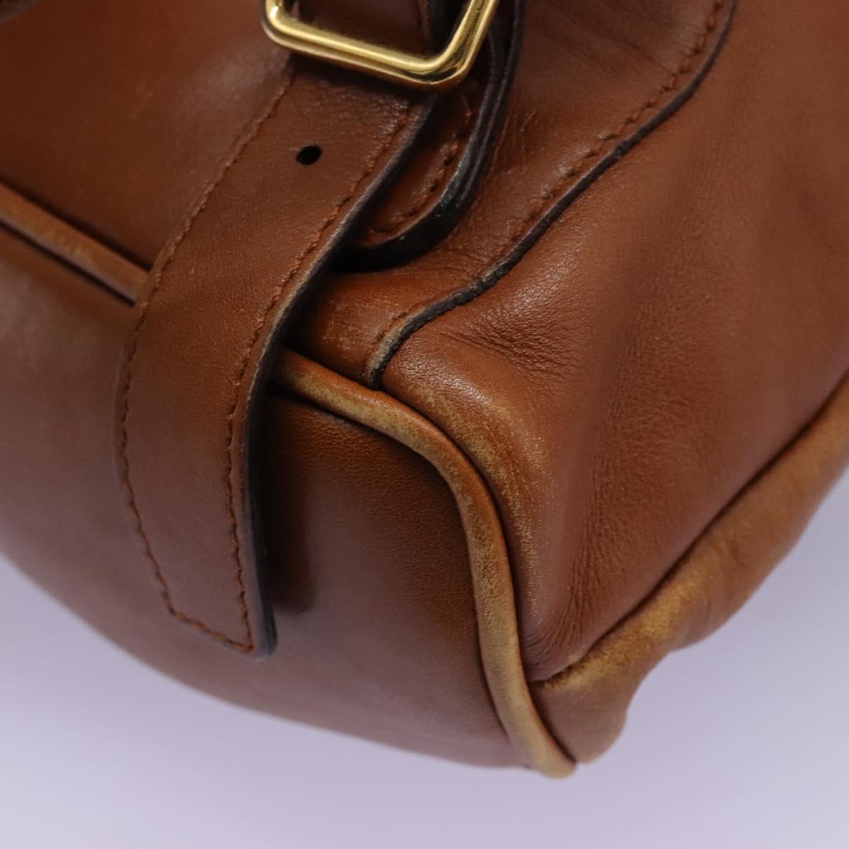 GUCCI Bamboo Backpack Leather Brown Gold 003 1705 0030 Auth nb204