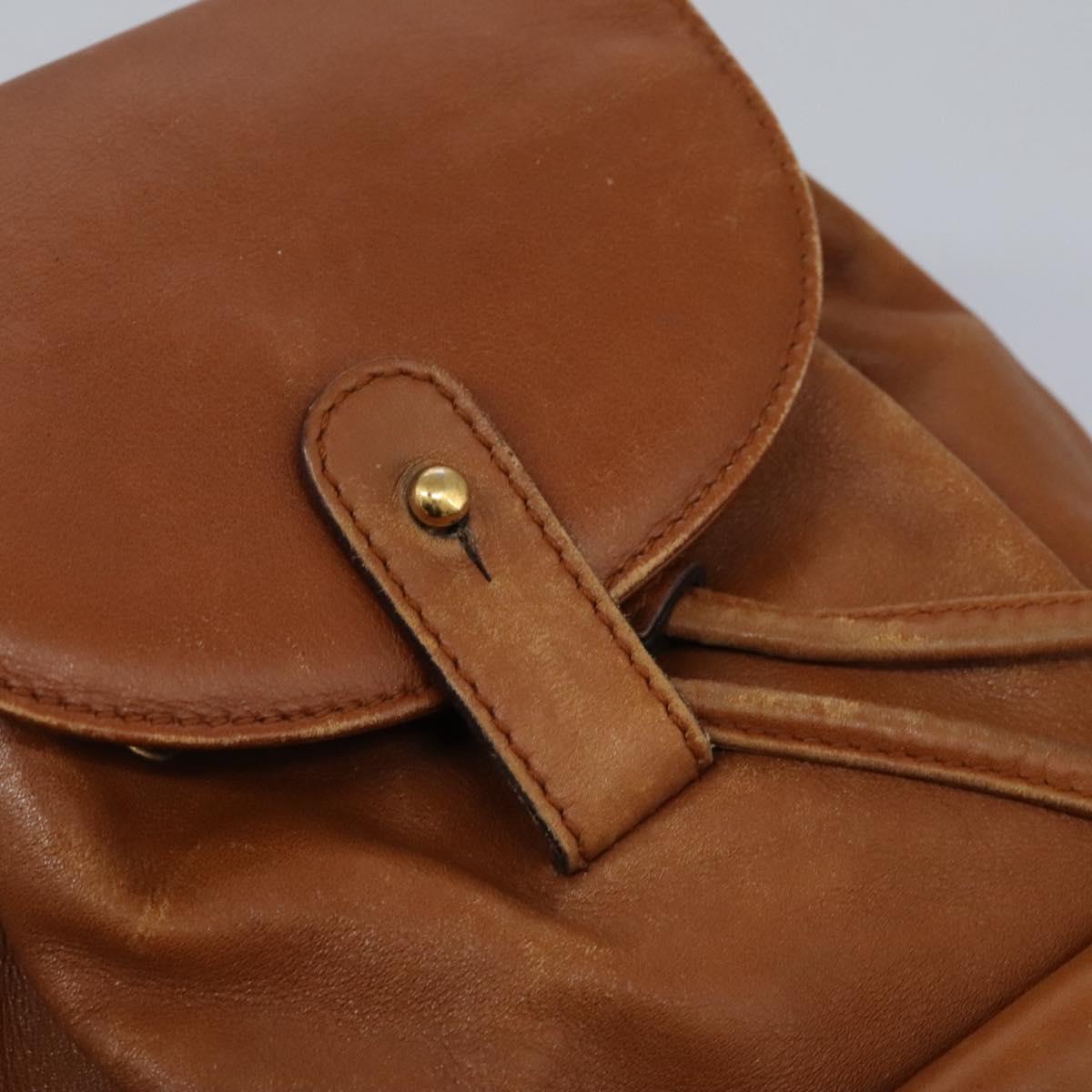 GUCCI Bamboo Backpack Leather Brown Gold 003 1705 0030 Auth nb204