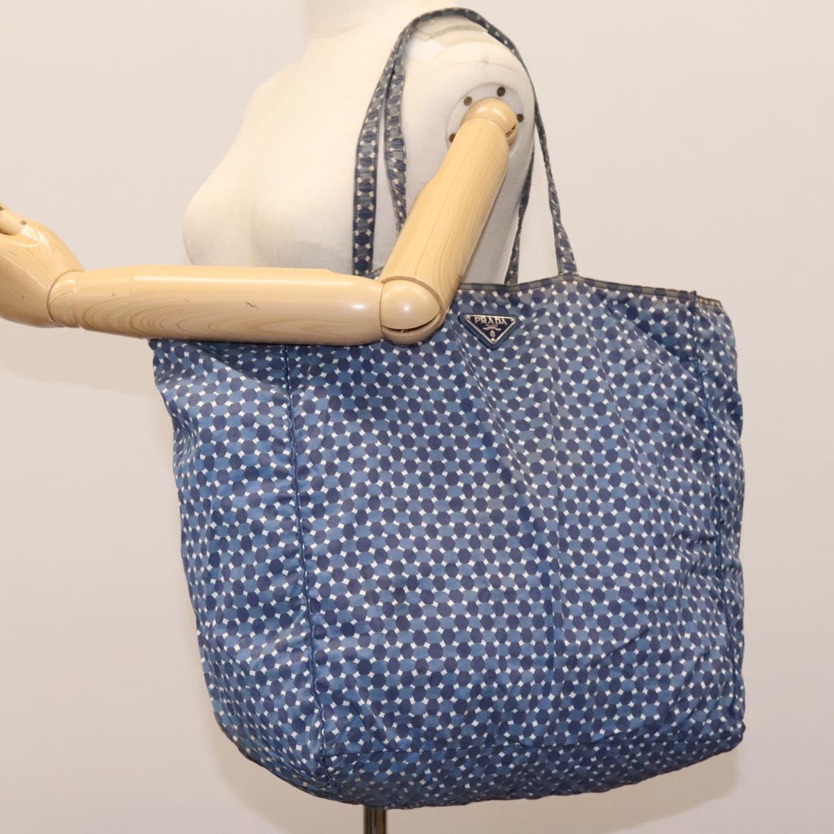 PRADA Tote Bag Nylon Blue Auth nb209