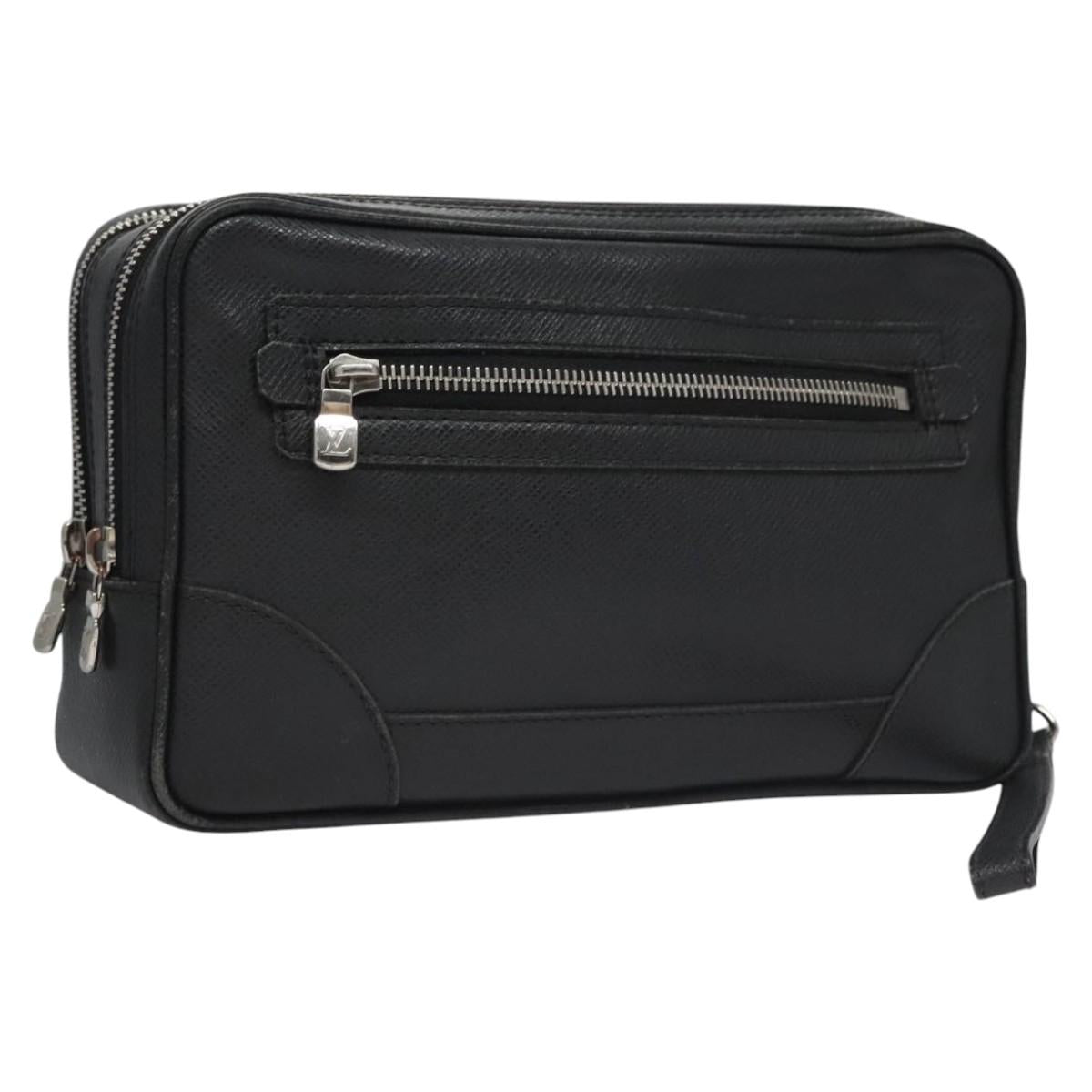 LOUIS VUITTON Taiga Pavel Clutch Bag Ardoise M32902 LV Auth nb211