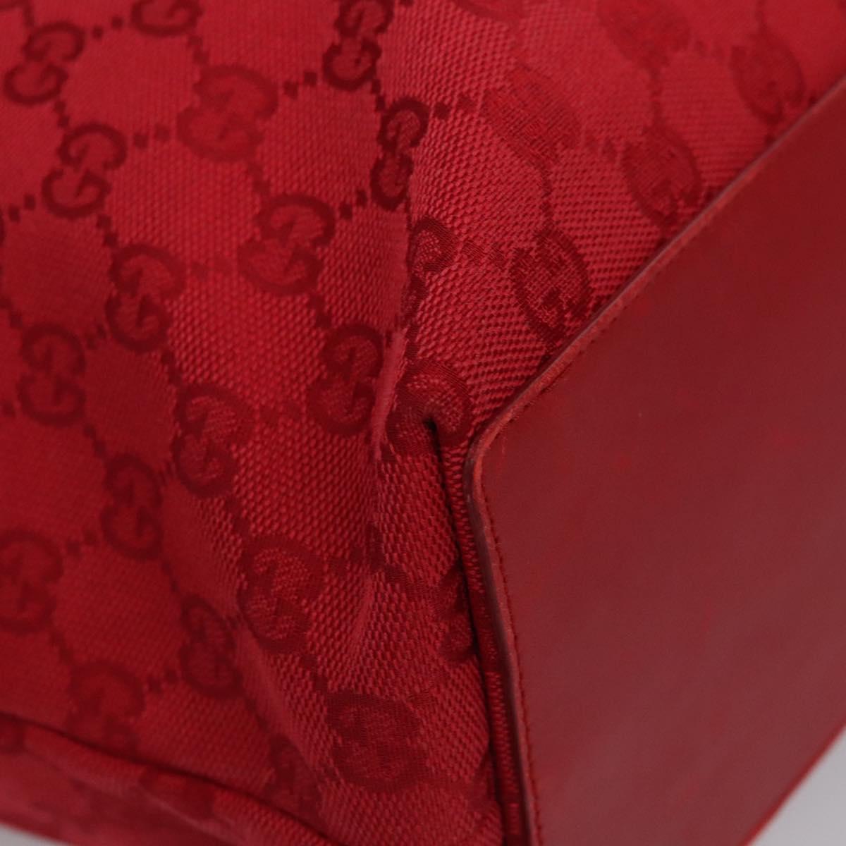 GUCCI GG Canvas Tote Bag Red gold 002 1098 Auth nb221