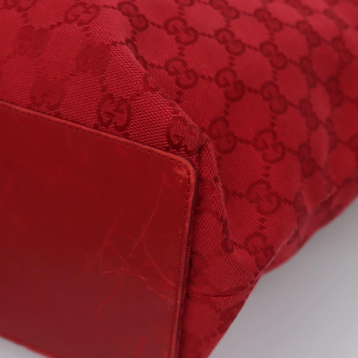GUCCI GG Canvas Tote Bag Red gold 002 1098 Auth nb221