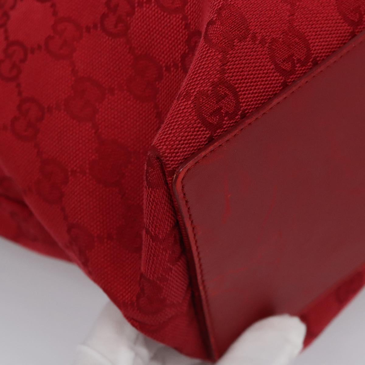 GUCCI GG Canvas Tote Bag Red gold 002 1098 Auth nb221
