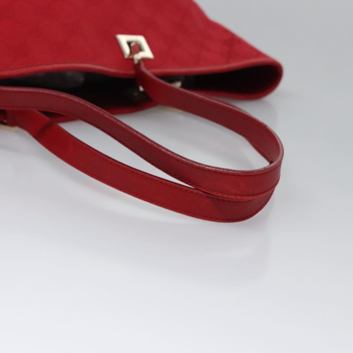 GUCCI GG Canvas Tote Bag Red gold 002 1098 Auth nb221