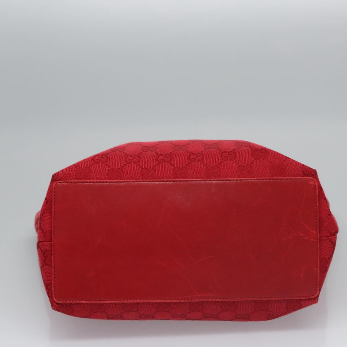 GUCCI GG Canvas Tote Bag Red gold 002 1098 Auth nb221