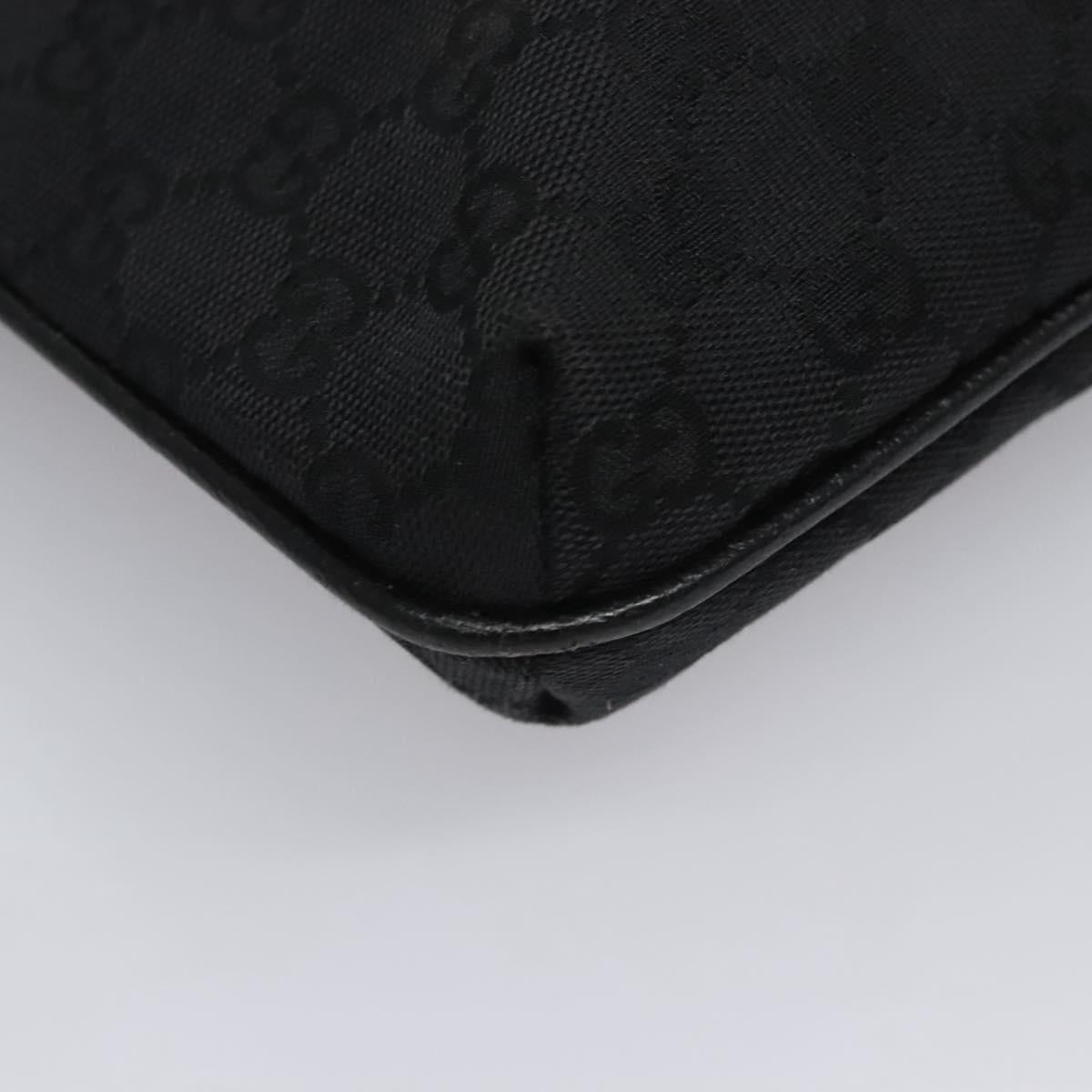 GUCCI GG Canvas Shoulder Bag Black Silver 122793 Auth nb241