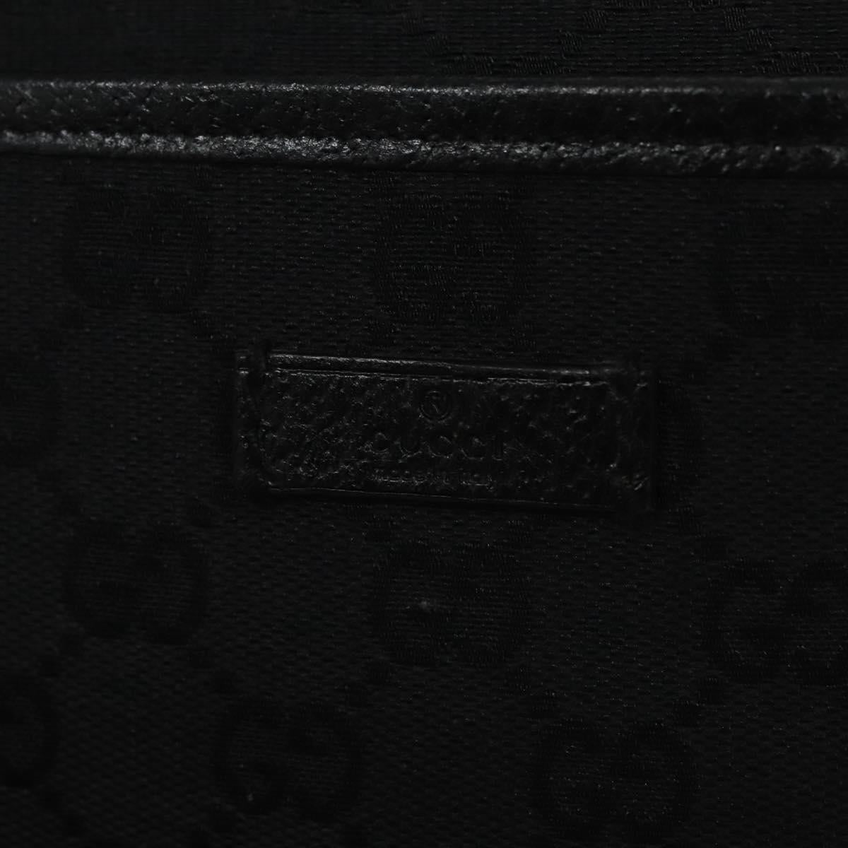 GUCCI GG Canvas Shoulder Bag Black Silver 122793 Auth nb241