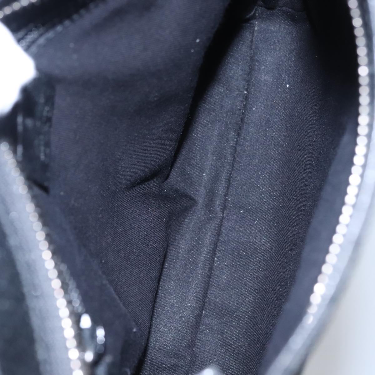 GUCCI GG Canvas Shoulder Bag Black Silver 122793 Auth nb241