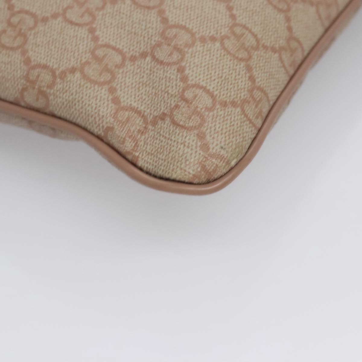 GUCCI GG Supreme Shoulder Bag PVC Beige Pink gold 295257 Auth nb248