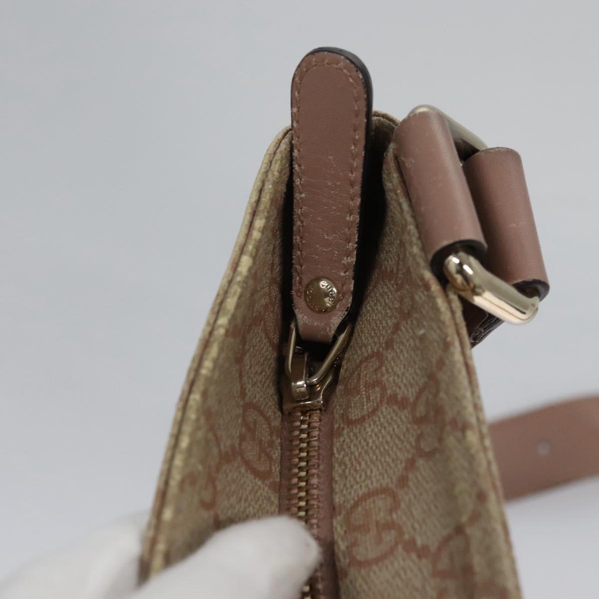 GUCCI GG Supreme Shoulder Bag PVC Beige Pink gold 295257 Auth nb248