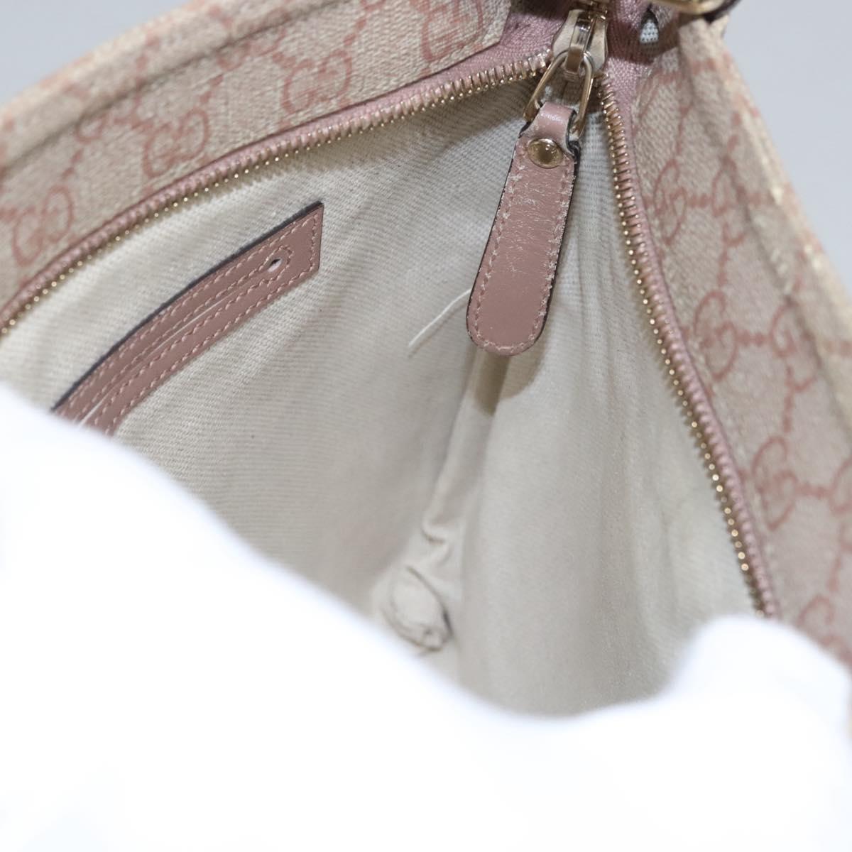 GUCCI GG Supreme Shoulder Bag PVC Beige Pink gold 295257 Auth nb248