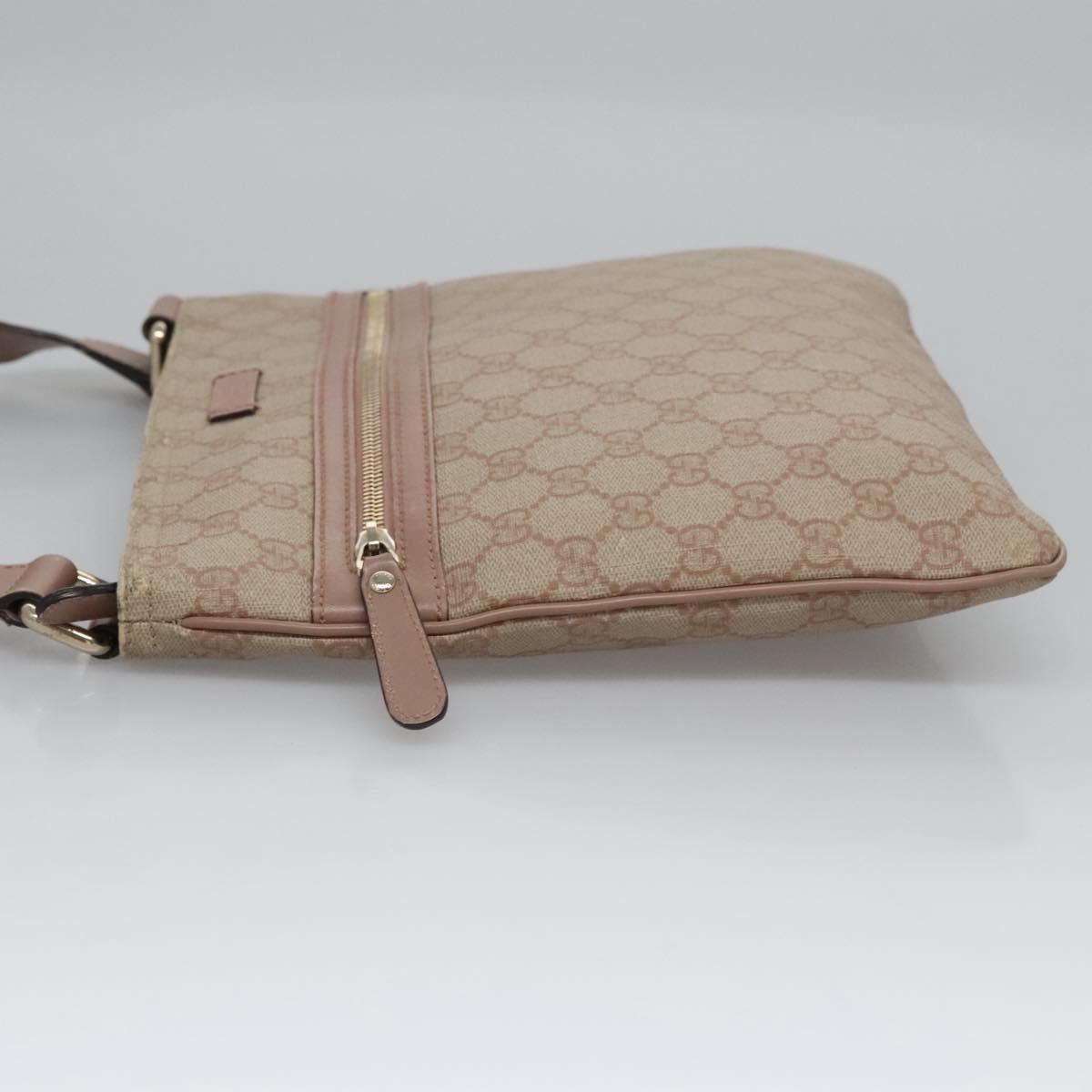 GUCCI GG Supreme Shoulder Bag PVC Beige Pink gold 295257 Auth nb248