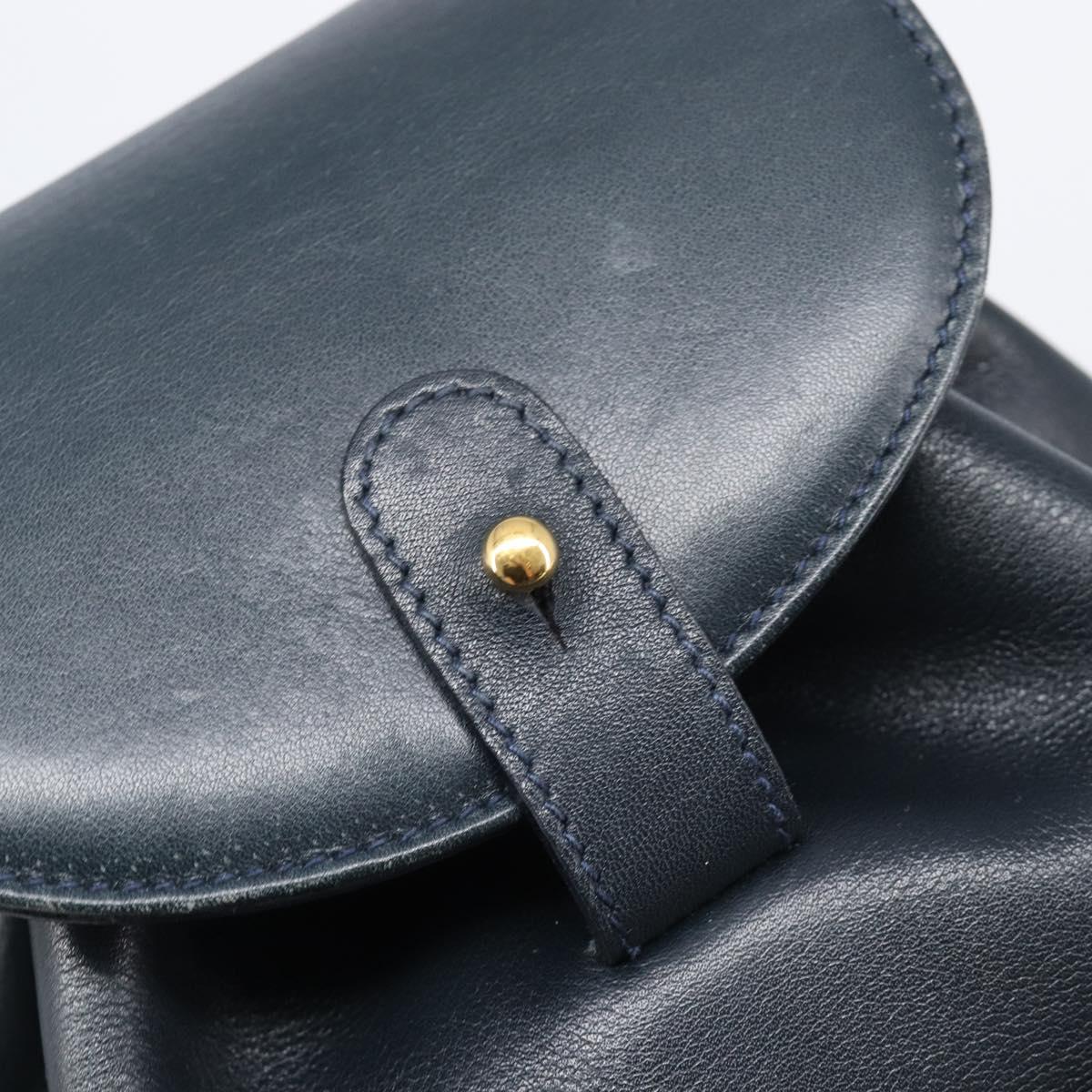 GUCCI Bamboo Backpack Leather Black Gold 003 3444 0030 Auth nb256