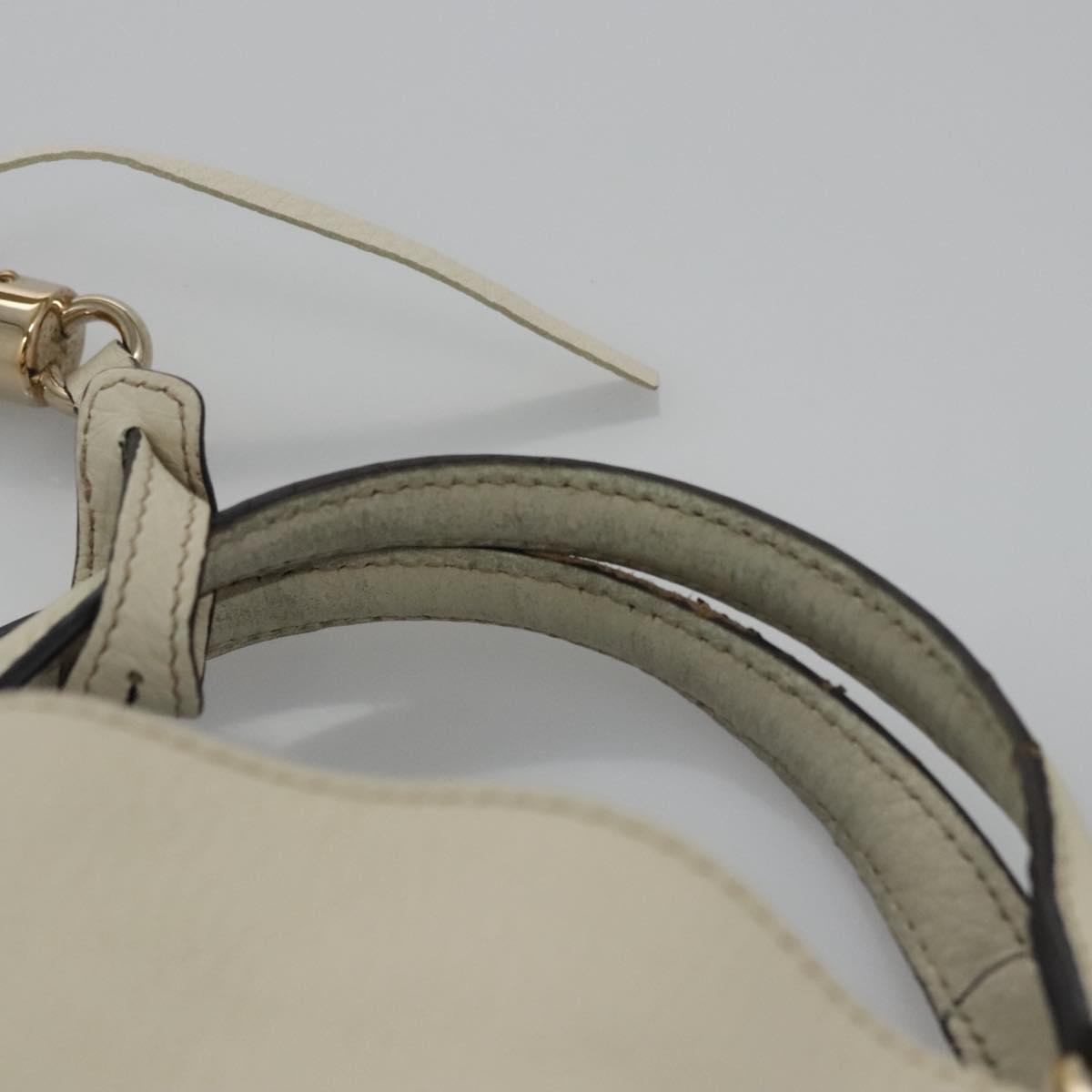 GUCCI Hand Bag Leather White Gold 336751 Auth nb259